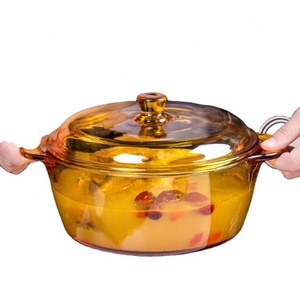 Olla <span class=keywords><strong>de</strong></span> <span class=keywords><strong>Vidrio</strong></span> Transparente Ámbar Grande <span class=keywords><strong>para</strong></span> <span class=keywords><strong>Cocinar</strong></span> en Microondas, con Tapa <span class=keywords><strong>de</strong></span> <span class=keywords><strong>Vidrio</strong></span>, Venta Caliente 2022 - Product Image 1
