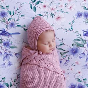 Gots認定プライベートラベルニット無地染色オーガニックコットンニットベビーブランケット - Product Image 2