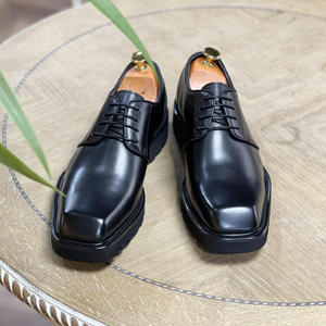 Zapatos formales italianos de punta cuadrada para hombre, hechos a mano con lujo y alta calidad, zapatos de vestir y Oxfords de cuero para hombre para fiestas y eventos sociales. - Product Image 6