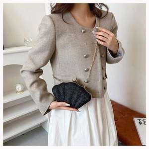 I-0589 Sac à main pour femme tendance, sac à bandoulière, sac coquillage, chaîne, paillettes mignonnes, petit sac, pochette pour téléphone, porte-monnaie, fermeture éclair, sacs bandoulière - Product Image 5