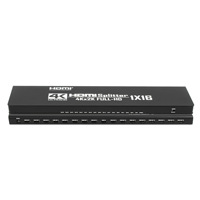 Divisor/Distribuidor de Pantalla Hardrock Metal 4K 1 Entrada y 16 Salidas con Gestión de Energía para Monitoreo de Seguridad/Juegos/Periféricos de Computadora
