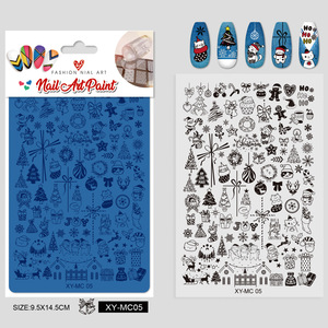 2025 série de <span class=keywords><strong>noël</strong></span> en acier inoxydable Nail Art estampage plaque renne et arbre impression Gel <span class=keywords><strong>modèle</strong></span> de transfert - Product Image 6