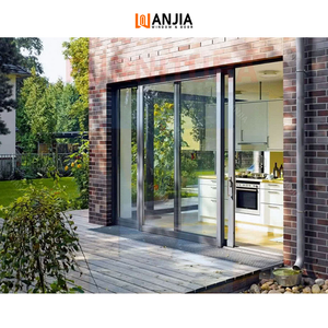 Wanjia ประตูบานเลื่อนอลูมิเนียมกระจกนิรภัยสองชั้นแบบสองชั้นสำหรับวิลล่ากันเสียง - Product Image 1