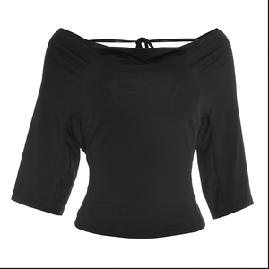 Viviblook Y26TP271 – Haut décontracté d'été pour femme, nouveau t-shirt sexy à épaules dénudées et dos nu avec lacets pour dames - Product Image 6