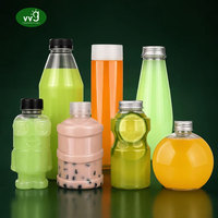 Bouteille en plastique PET vide VVG OEM ODM de qualité alimentaire personnalisée 100ml 250ml 350ml 500ml avec bouchon pour boissons, bubble tea, smoothies