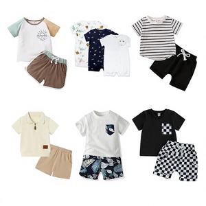 Collection d'été de haute qualité pour enfants de 0 à 12 ans, ensembles de vêtements en coton tendance, ensembles mixtes, robes, hauts et bas assortis - Product Image 1