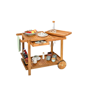 Contenedor Rodante Multicapa de 1 Año, Móvil, ODM OEM, Nuevo, de Madera de Acacia Superior, W58 x D100 x H80 cm, Carro con 2 Ruedas - Product Image 5