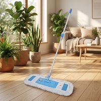 Balai à poussière plat en coton en gros avec manche télescopique, tampons de remplacement lavables, nettoyage de sols secs et humides pour hôtels et usage domestique