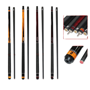Tacos de Snooker y Billar con Culata de Cocobolo Negro Americano y Junta de Acero Inoxidable con Cabezal Big Devil 8 para Bola Ocho y Nueve - Product Image 5