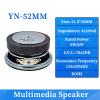 Haut-parleur multimédia large bande 52 mm 4 ohms 5W à aimant externe en PU pour appareils audio Bluetooth, vente en gros d'usine, ROHS & CE