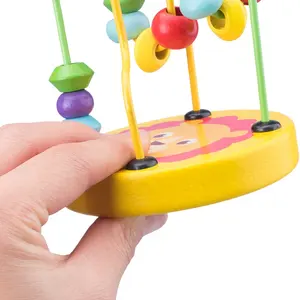 Kinderen Educatief Kleine Kralen Speelgoed Houten Dier Mini Baby Speelgoed Kralen Hand-Oog Coördinatie Speelgoed Groothandel