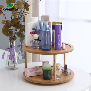 Multi-Function Wooden Round Spice <strong>Holder</strong> Make up Storage Rack <strong>Handy</strong> Bamboo Kitchen Rotating Spice Rack - Product Image 5