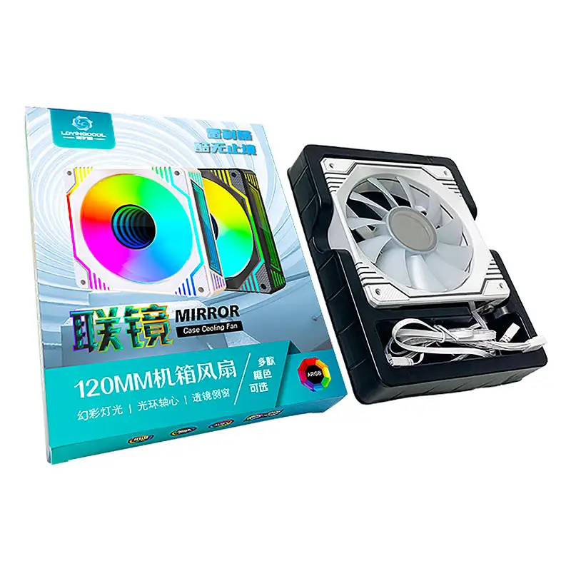 Lovingcool New Design Mirror Fan RGB 120mm Cooling Computer Fan Gaming Case Fan