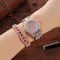 Modieuze Horloge Voor Vrouw Diamant Quartz Horloges Dames Armband Sieraden Set Geschenken Voor Vrouwen Bulk Kopen