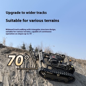 Direct Factory 24V Industrial Automatic Crawler Lawn Mower Remote Control All-Terrain Weeding Features 4-stroke Engine Grass Box - Product Image 3