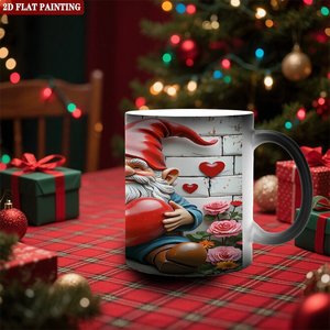 Mug magique personnalisé pour la Saint-Valentin, motif personnalisé, noir givré, 11 oz, tasse en céramique sensible à la chaleur - Product Image 2