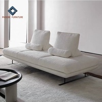 Canapé de salon design nouvelle France en tissu blanc avec dossier mobile
