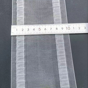 Ruban plissé et passe-tringles en nylon blanc avec poches à crochets en maille, longueur 100 m, pour la confection de rideaux - Product Image 2