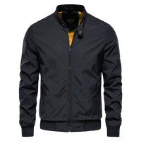 Blouson Bomber Streetwear Homme 2025 à Fermeture Éclair avec Poches Personnalisables, Veste Coupe-Vent Homme Haute Qualité, Manteaux Homme