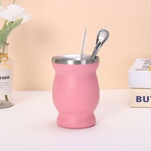 Heat Insulated Curved Stainless Steel Cup Three Matte Color Household Wine <b>Mug</b> - Product Image 4