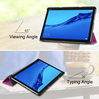 Étui pour tablette Huawei M5 Lite 10 pouces, support pliable, coque rigide en PC, couverture intermédiaire, étui intelligent en cuir PU