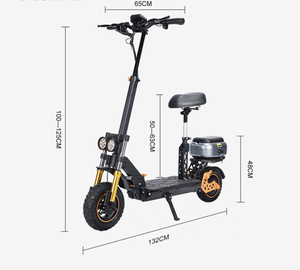 Scooter Plegable de Litio de 1000W y 10AH Exclusivo para Comercio Transfronterizo, con Asiento para Adultos, Doble Suspensión, Alcance Digital de 40-60km, S7-7H-10 1000W Moto - Product Image 6