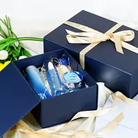 Boîte cadeau 8x7x3 en grande boîte cadeau bleu homme avec couvercle boîte cadeau pliable pour demoiselle d'honneur et garçons d'honneur avec couvercle magnétique