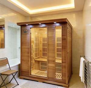 Sauna infrarouge lointain au design écologique pour 2 personnes, sauna intérieur pour salle de sport et spa, faible EMF, sauna en bois massif - Product Image 1