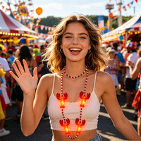 Collar de Pinzas de Langosta LED Rojas Intermitentes Zhizunlin, Cuentas Luminosas para Mardi Gras, Artículos de Fiesta, Regalo de Navidad