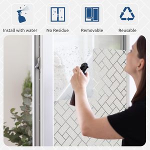 ORON DECO, película de privacidad para ventana de vidrio esmerilado, pegatina adhesiva estática extraíble decorativa, <span class=keywords><strong>vinilo</strong></span> autoadhesivo para decoración del hogar - Product Image 2