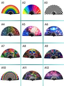 Abanicos Plegables de Bambú Personalizados, Abanicos Promocionales al por Mayor, Abanico Grande de Bambú con Estampado de Tablero de Ajedrez - Product Image 5