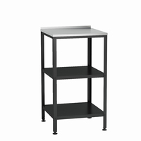 Meubles de cuisine d'extérieur durables en acier thermolaqué, table avec étagère de rangement à 3 niveaux, îlot de jardin, vente en gros, fournisseur d'usine