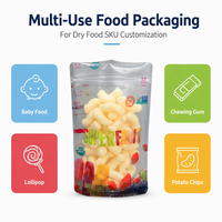 Sachet Doypack Personnalisé Imprimé Anti-humidité avec Fermeture Éclair pour Emballage de Snacks, Fruits et Chewing-gums
