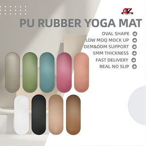 CZFactory - Tapete de Yoga de Caucho Natural con Diseño de Animales, Antideslizante, Absorbente de Sudor, con Logotipo Personalizado, Ovalado, Grande, Negro - Product Image 5