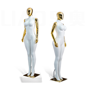 <span class=keywords><strong>Mannequin</strong></span> de présentation <span class=keywords><strong>femme</strong></span> en plastique blanc or, grande taille, corps entier avec tête, pour boutique, pour femmes courbes (BBL), sur pied - Product Image 2