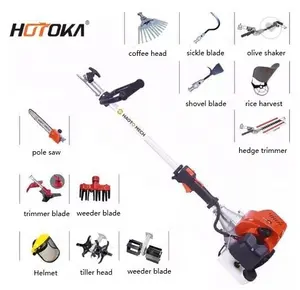 Multi function hedge trimmer gasoline brush cutter petrol grass trimmer Long Pole Hedge gasoline 52cc pole saw