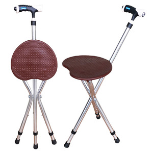 Hengmaibai Aluminum Alloy Cane <b>Stool</b> Foldable <b>Height</b> <b>Adjustable</b> Three Legged Chair For Elderly And Disabled People - Product Image 1