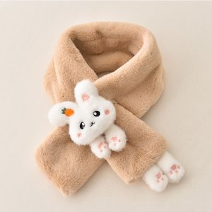 Simpatico cartone animato coniglio in pelliccia sintetica per bambini sciarpe calde scialle invernali in peluche per bambine sciarpe - Product Image 5