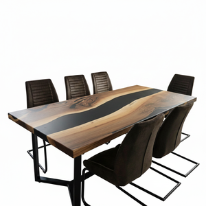 Luxury Handcrafted Rectangle Epoxy Resin Dining Table Waterproof <b>Top</b> Modern Design Retirement Gift for Home Office Hotel Living - Product Image 2
