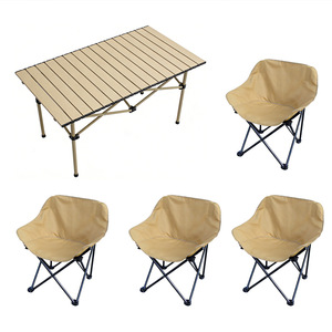 Tavolo e Sedie Pieghevoli Portatili per Picnic, Tavolo da Campeggio in Lega di Alluminio con Quattro Sedie, <span class=keywords><strong>Set</strong></span> Tavolo e Sedie da Campeggio - Product Image 1