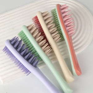 LOGO doppio lato esfoliante cuoio capelluto districante spazzola per <span class=keywords><strong>capelli</strong></span> TPR massaggio <span class=keywords><strong>pettine</strong></span> <span class=keywords><strong>capelli</strong></span> lavaggio cuoio capelluto massaggio Shampoo spazzola per <span class=keywords><strong>capelli</strong></span> bagnati - Product Image 5