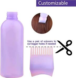 Bouteille de teinture capillaire en plastique multicolore Peigne applicateur Distributeur de coloration capillaire Coiffure Styling Sérigraphie Bouteille de shampooing - Product Image 4