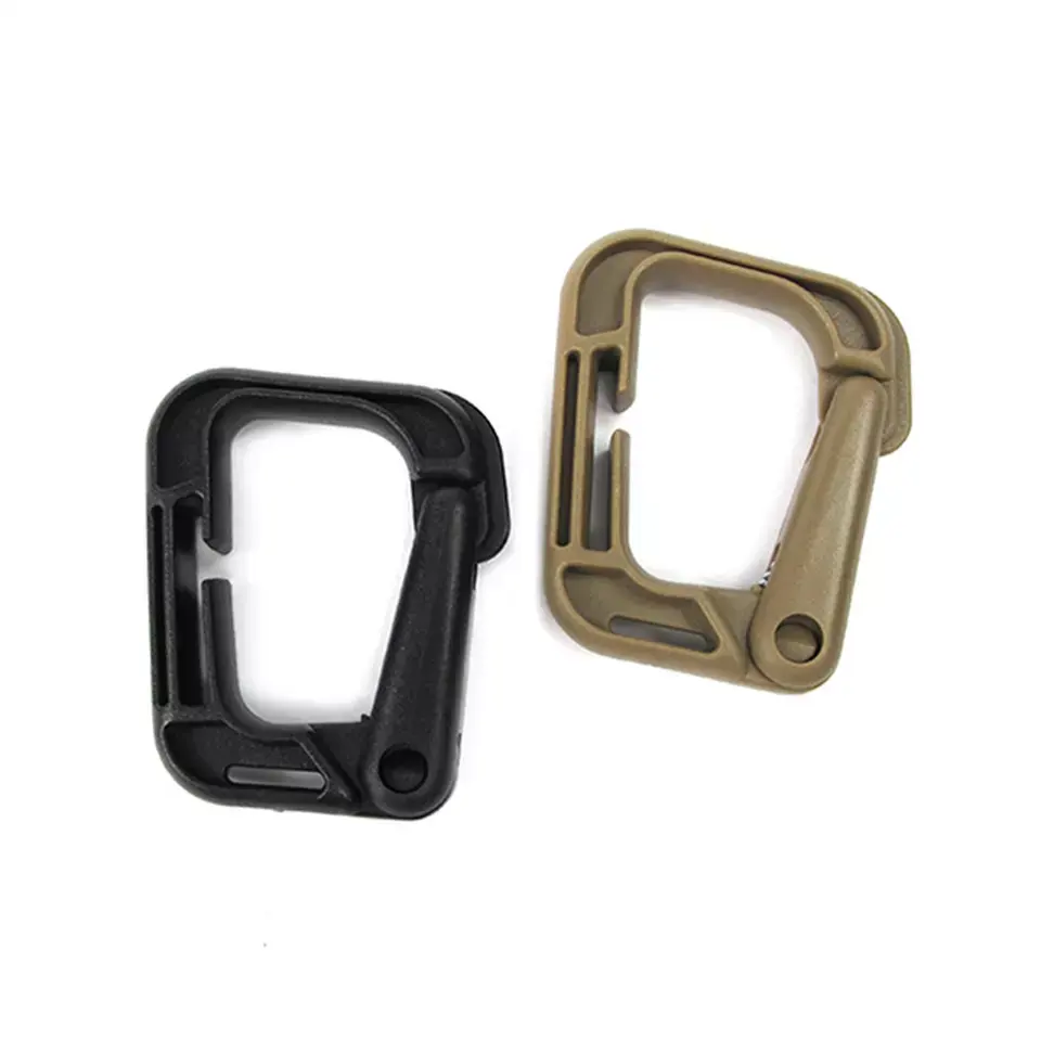 Molle Carabiner D Cincin Pengunci Klip Plastik Snap D-ring Anyaman Ransel Gesper Gantungan Kunci