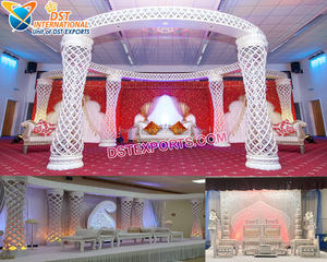 Mandap de corte de diamante para boda india, pilares de boda imperiales, Mandap de cristal para boda encantadora, escenario - Product Image 4