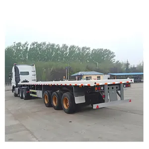 Cheap Utility Truck Trailer New Design Semi-Trailer 40ton China Brand Flatbed Semi-Trailer