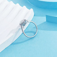 Anello di Fidanzamento di Lusso a 5 Punte con Diamante Coltivato in Laboratorio, in Platino Pt950, per Donne