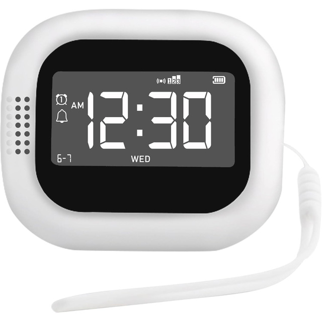 Portable, Battery - Operated Alarm Clock with White Noise. Vibrates, Aids Sleep, Suits Bedroom/Travel, Helps Hearing - Impaired