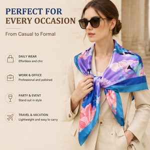 Custom Printed 100% Mulberry Silk <b>Square</b> <b>Scarf</b> Any Size OEM Luxury Satin Silk <b>Scarf</b> for Women Fashion Neck Wrap - Product Image 4