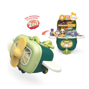 Jeu de rôle pour enfants, adorable avion en forme de cuisine/médical/maquillage/pâte à modeler/outils/animaux de compagnie, 6 thèmes, jouets éducatifs d'imitation - Product Image 1