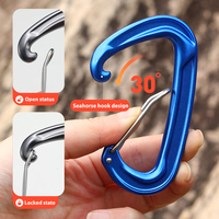 Clips porte-clés Mini mousqueton en alliage d'aluminium Clip de porte à ressort en forme de D à dégagement rapide durable